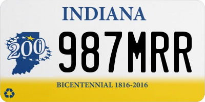 IN license plate 987MRR