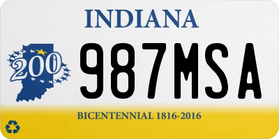 IN license plate 987MSA