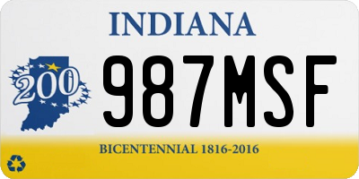 IN license plate 987MSF