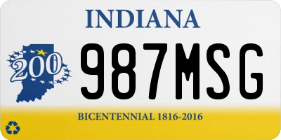 IN license plate 987MSG