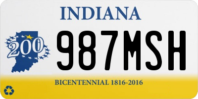 IN license plate 987MSH