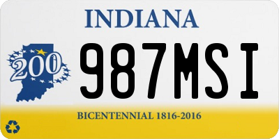 IN license plate 987MSI