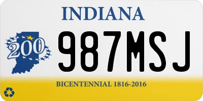 IN license plate 987MSJ