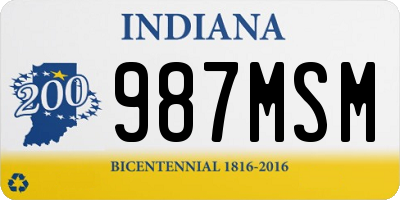 IN license plate 987MSM