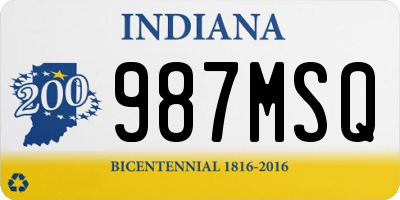 IN license plate 987MSQ