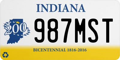 IN license plate 987MST