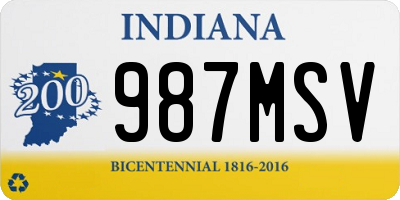 IN license plate 987MSV