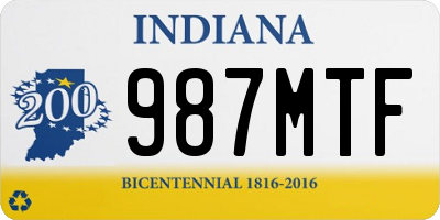 IN license plate 987MTF