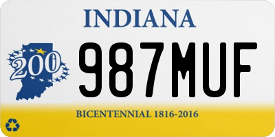 IN license plate 987MUF