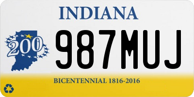 IN license plate 987MUJ