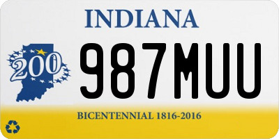 IN license plate 987MUU