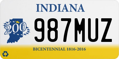 IN license plate 987MUZ