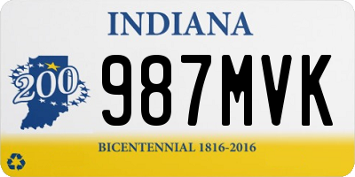 IN license plate 987MVK