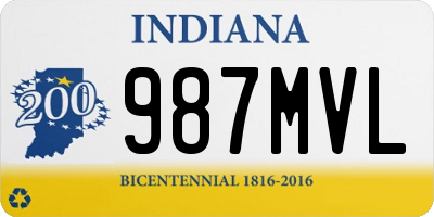 IN license plate 987MVL