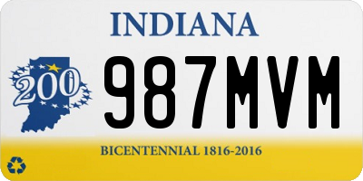 IN license plate 987MVM