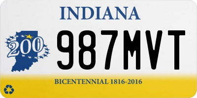 IN license plate 987MVT