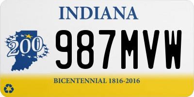 IN license plate 987MVW