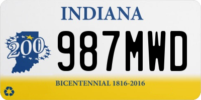 IN license plate 987MWD