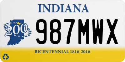 IN license plate 987MWX