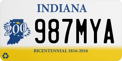 IN license plate 987MYA