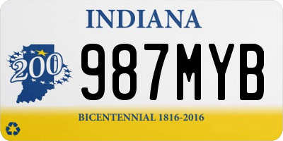 IN license plate 987MYB