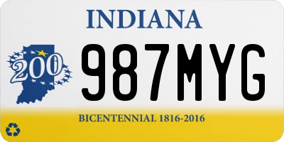 IN license plate 987MYG