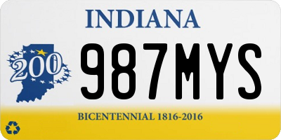 IN license plate 987MYS