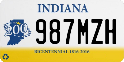 IN license plate 987MZH