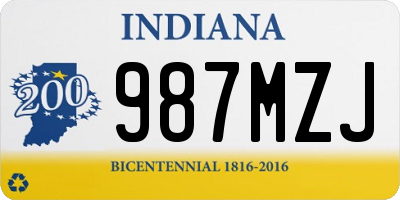 IN license plate 987MZJ
