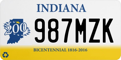 IN license plate 987MZK