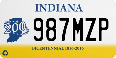 IN license plate 987MZP