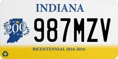 IN license plate 987MZV