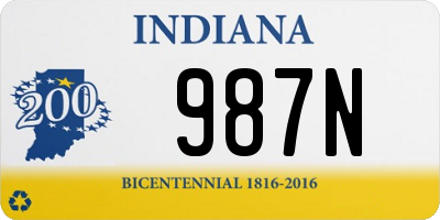 IN license plate 987N