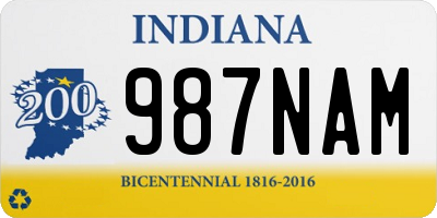 IN license plate 987NAM
