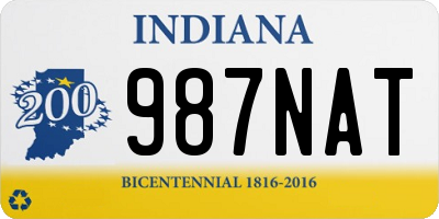 IN license plate 987NAT