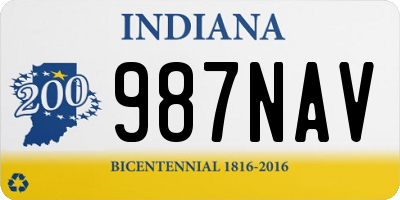 IN license plate 987NAV