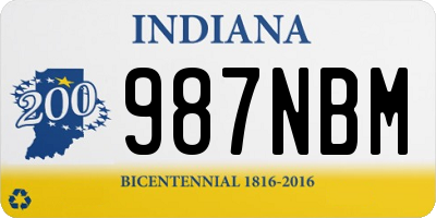 IN license plate 987NBM