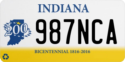 IN license plate 987NCA