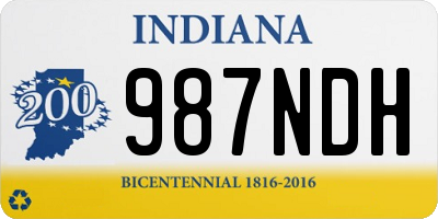 IN license plate 987NDH