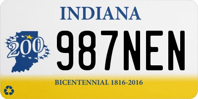 IN license plate 987NEN