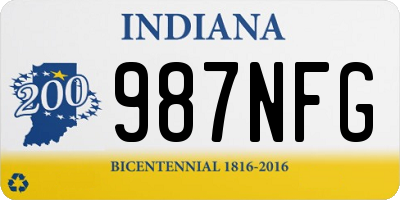IN license plate 987NFG