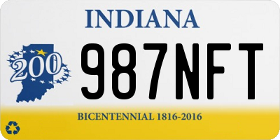 IN license plate 987NFT