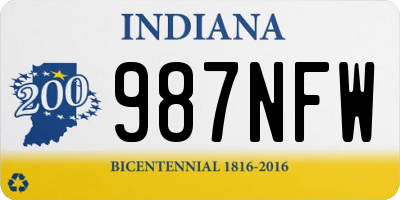 IN license plate 987NFW