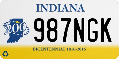 IN license plate 987NGK