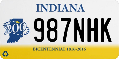 IN license plate 987NHK