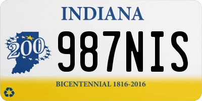 IN license plate 987NIS