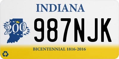 IN license plate 987NJK