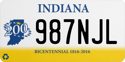 IN license plate 987NJL