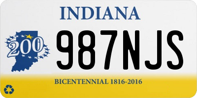 IN license plate 987NJS