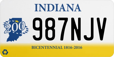 IN license plate 987NJV